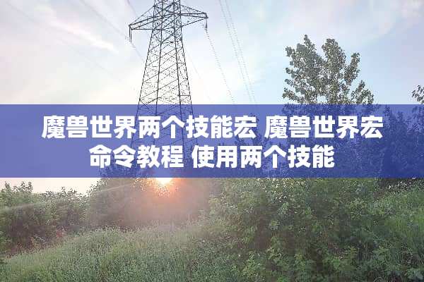 魔兽世界两个技能宏 魔兽世界宏命令教程 使用两个技能
