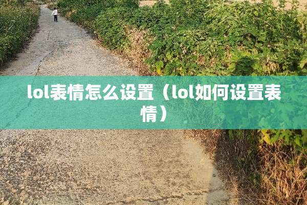 lol表情怎么设置（lol如何设置表情）
