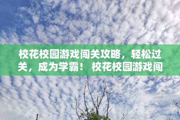 校花校园游戏闯关攻略,轻松过关,成为学霸! 校花校园游戏闯关攻略 校花校园游戏闯关攻略,轻松过关,成为学霸! 校花校园游戏闯关攻略