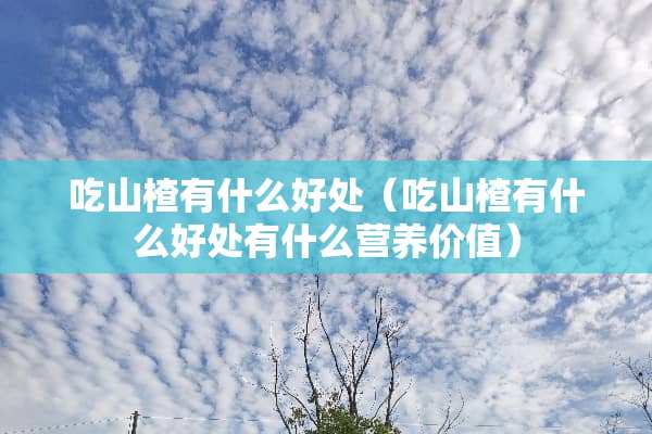 吃山楂有什么好处（吃山楂有什么好处有什么营养价值）