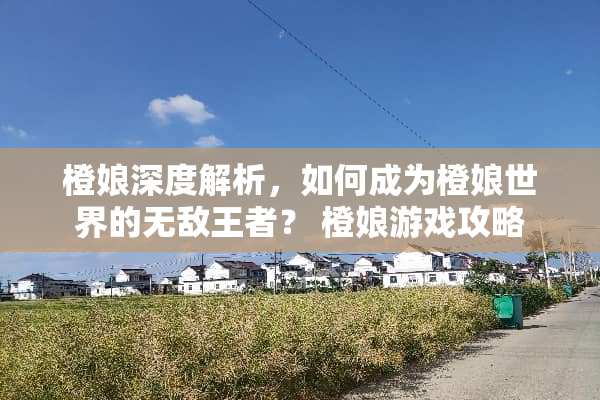 橙娘深度解析，如何成为橙娘世界的无敌王者？ 橙娘游戏攻略