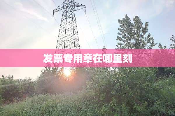 **专用章在哪里刻