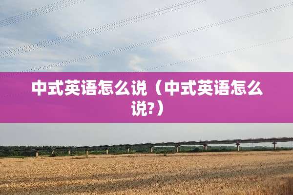 中式英语怎么说（中式英语怎么说?）