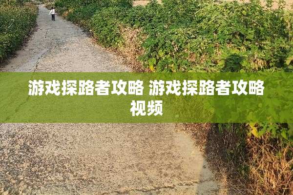 游戏探路者攻略 游戏探路者攻略视频