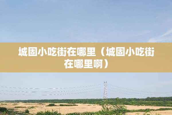 城固小吃街在哪里（城固小吃街在哪里啊）