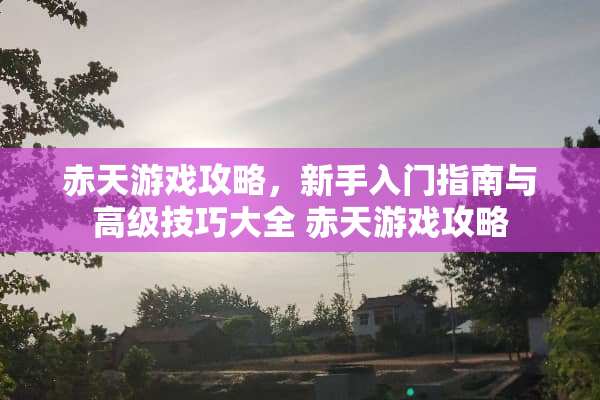 赤天游戏攻略，新手入门指南与高级技巧大全 赤天游戏攻略