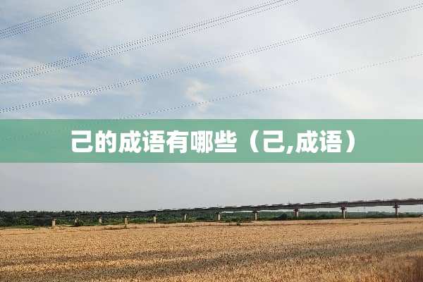 己的成语有哪些（己,成语）