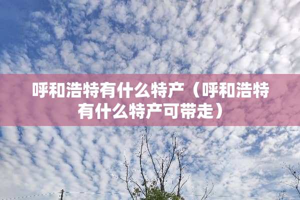 呼和浩特有什么特产（呼和浩特有什么特产可带走）