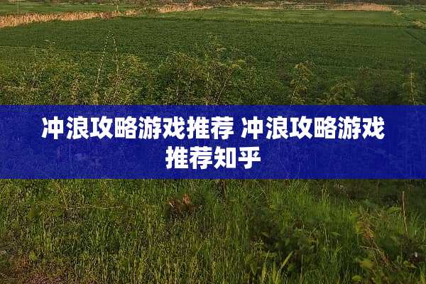 冲浪攻略游戏推荐 冲浪攻略游戏推荐知乎