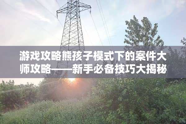 游戏攻略熊孩子模式下的案件大师攻略——新手必备技巧大揭秘！ 案件大师游戏攻略熊孩子