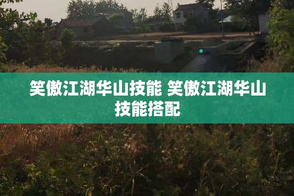 笑傲江湖华山技能 笑傲江湖华山技能搭配