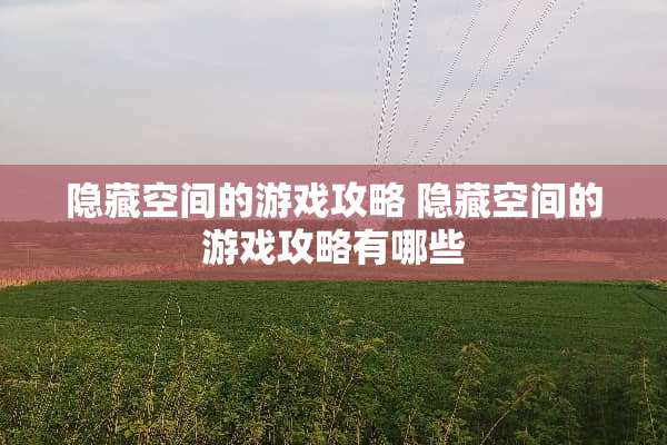 隐藏空间的游戏攻略 隐藏空间的游戏攻略有哪些