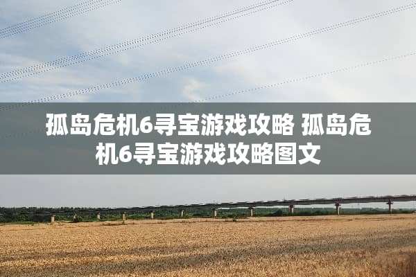 孤岛危机6寻宝游戏攻略 孤岛危机6寻宝游戏攻略图文