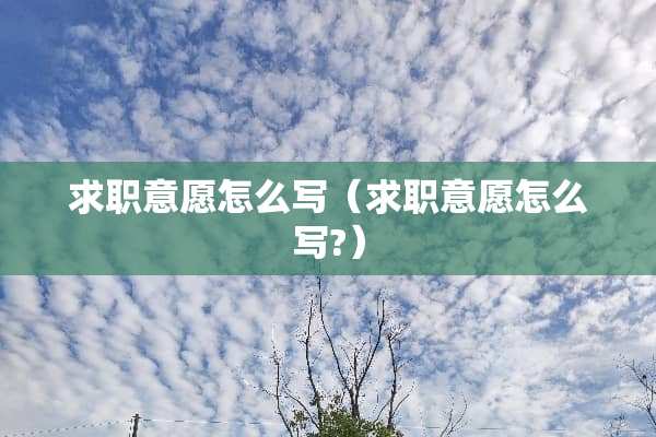 求职意愿怎么写（求职意愿怎么写?）
