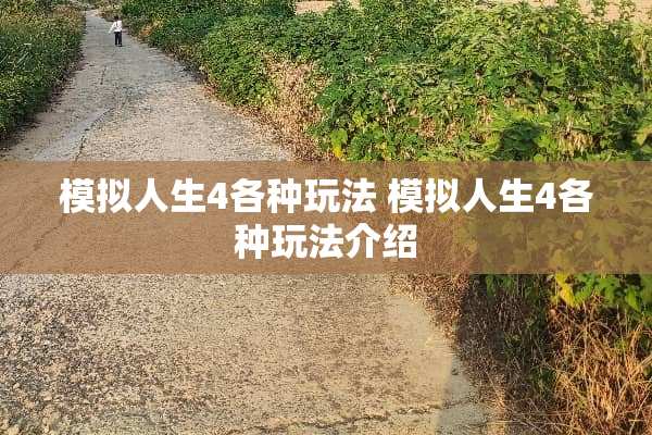 模拟人生4各种玩法 模拟人生4各种玩法介绍 模拟人生4各种玩法 模拟人生4各种玩法介绍