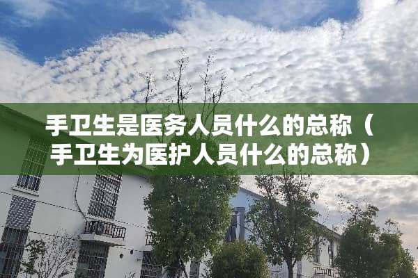 手卫生是医务人员什么的总称（手卫生为医护人员什么的总称）