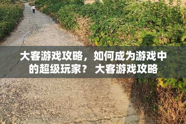 大客游戏攻略，如何成为游戏中的超级玩家？ 大客游戏攻略