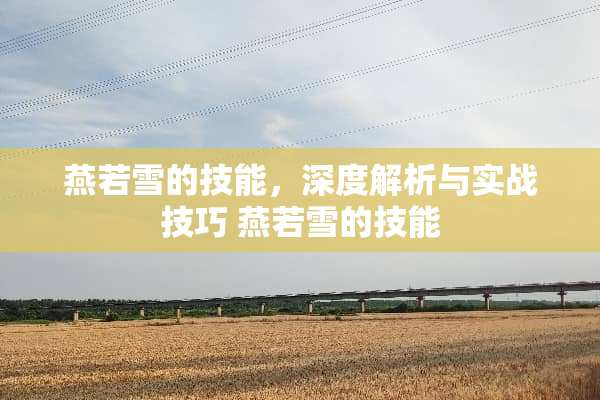 燕若雪的技能，深度解析与实战技巧 燕若雪的技能
