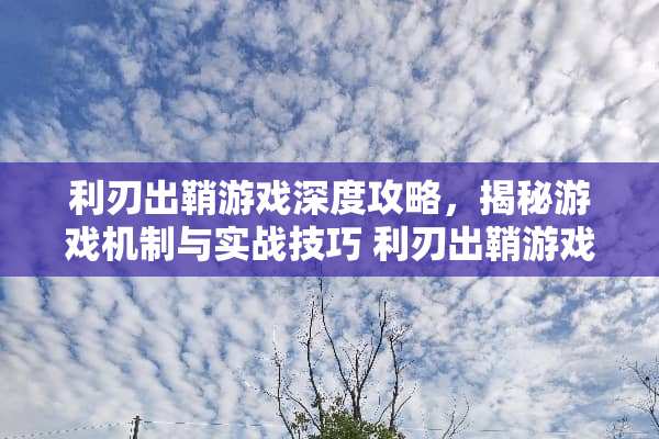 利刃出鞘游戏深度攻略,揭秘游戏机制与实战技巧 利刃出鞘游戏攻略 利刃出鞘游戏深度攻略,揭秘游戏机制与实战技巧 利刃出鞘游戏攻略
