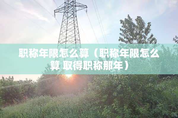 职称年限怎么算(职称年限怎么算 取得职称那年) 职称年限怎么算(职称年限怎么算 取得职称那年)