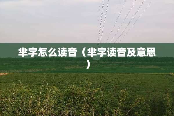 芈字怎么读音（芈字读音及意思）