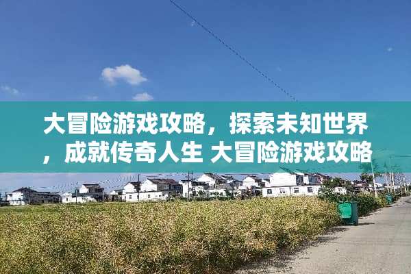 大冒险游戏攻略，探索未知世界，成就传奇人生 大冒险游戏攻略