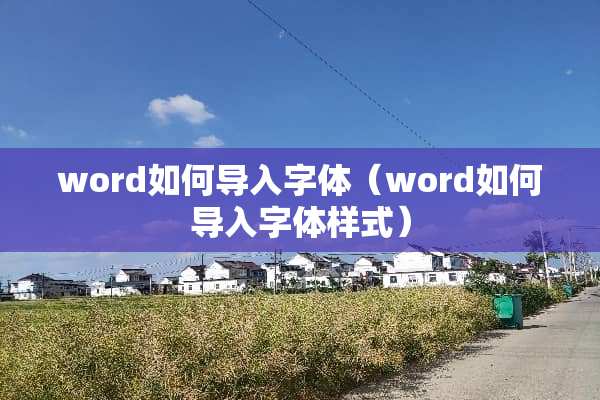 word如何导入字体（word如何导入字体样式）