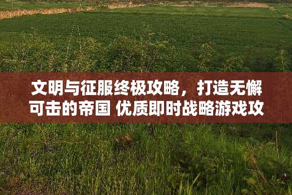 文明与征服终极攻略,打造无懈可击的帝国 优质即时战略游戏攻略 文明与征服终极攻略,打造无懈可击的帝国 优质即时战略游戏攻略