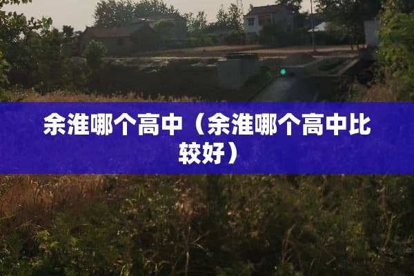 余淮哪个高中（余淮哪个高中比较好）