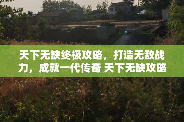 天下无缺终极攻略,打造无敌战力,成就一代传奇 天下无缺攻略 天下无缺终极攻略,打造无敌战力,成就一代传奇 天下无缺攻略