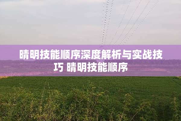 晴明技能顺序深度解析与实战技巧 晴明技能顺序