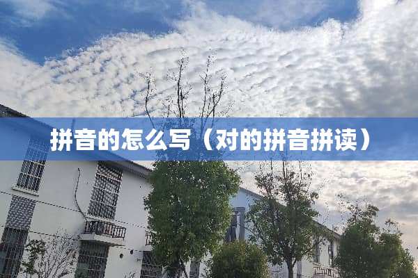拼音的怎么写（对的拼音拼读）