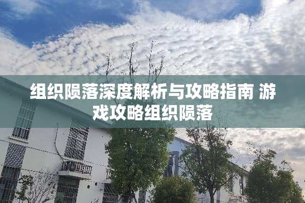 组织陨落深度解析与攻略指南 游戏攻略组织陨落