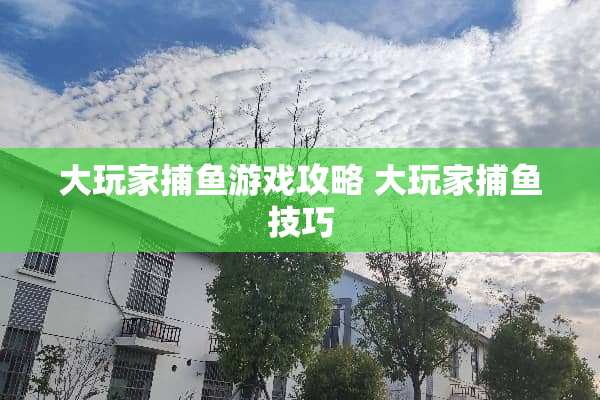大玩家捕鱼游戏攻略 大玩家捕鱼技巧