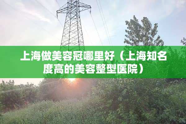 上海做美容冠哪里好（上海知名度高的美容整型医院）