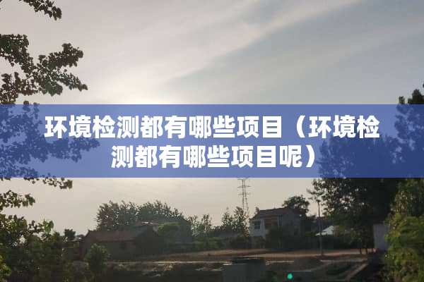 环境检测都有哪些项目（环境检测都有哪些项目呢）