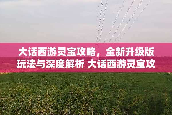 大话西游灵宝攻略，全新升级版玩法与深度解析 大话西游灵宝攻略
