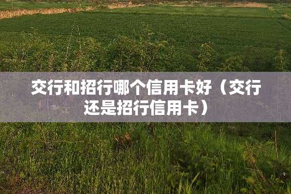 交行和招行哪个***好（交行还是招行***）