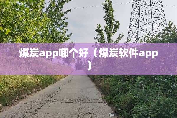 煤炭app哪个好（煤炭软件app）