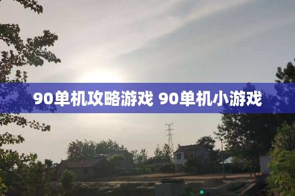 90单机攻略游戏 90单机小游戏