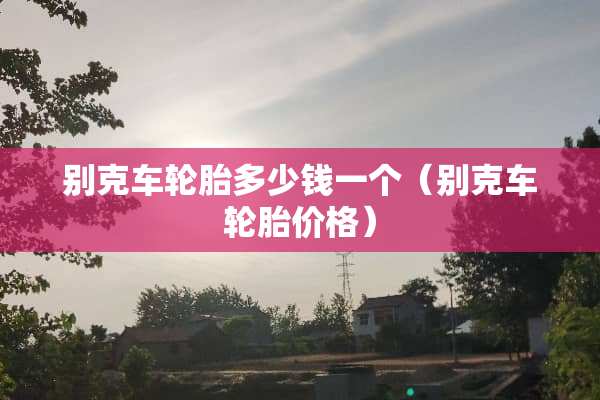 别克车轮胎多少钱一个（别克车轮胎价格）