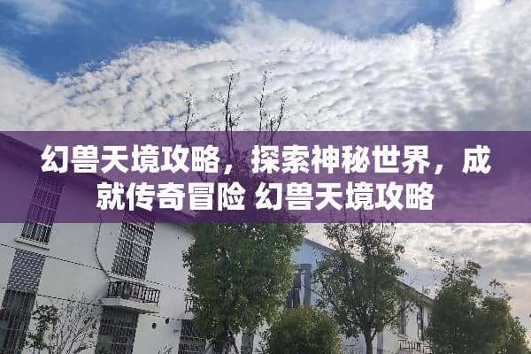 幻兽天境攻略，探索神秘世界，成就传奇冒险 幻兽天境攻略