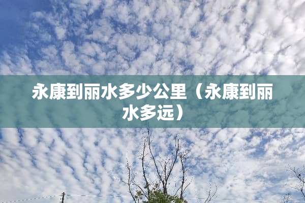 永康到丽水多少公里（永康到丽水多远）