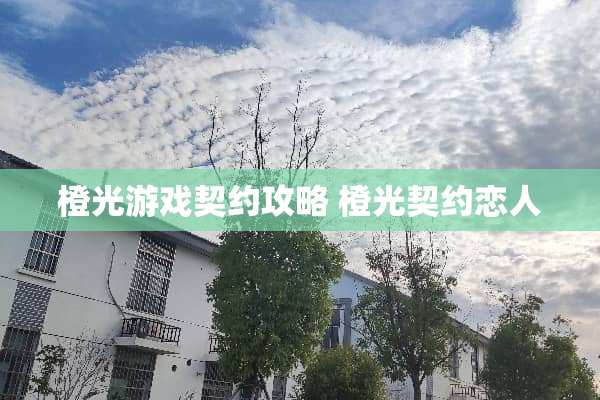 橙光游戏契约攻略 橙光契约恋人