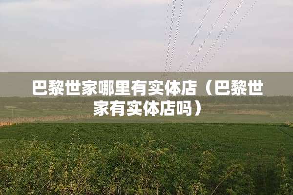 巴黎世家哪里有实体店（巴黎世家有实体店吗）