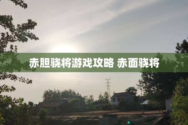 赤胆骁将游戏攻略 赤面骁将 赤胆骁将游戏攻略 赤面骁将
