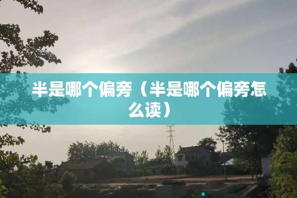 半是哪个偏旁(半是哪个偏旁怎么读) 半是哪个偏旁(半是哪个偏旁怎么读)