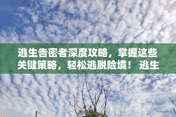 逃生告密者深度攻略，掌握这些关键策略，轻松逃脱险境！ 逃生告密者攻略