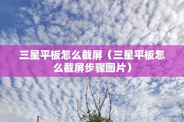 三星平板怎么截屏（三星平板怎么截屏步骤图片）