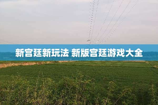 新宫廷新玩法 新版宫廷游戏大全